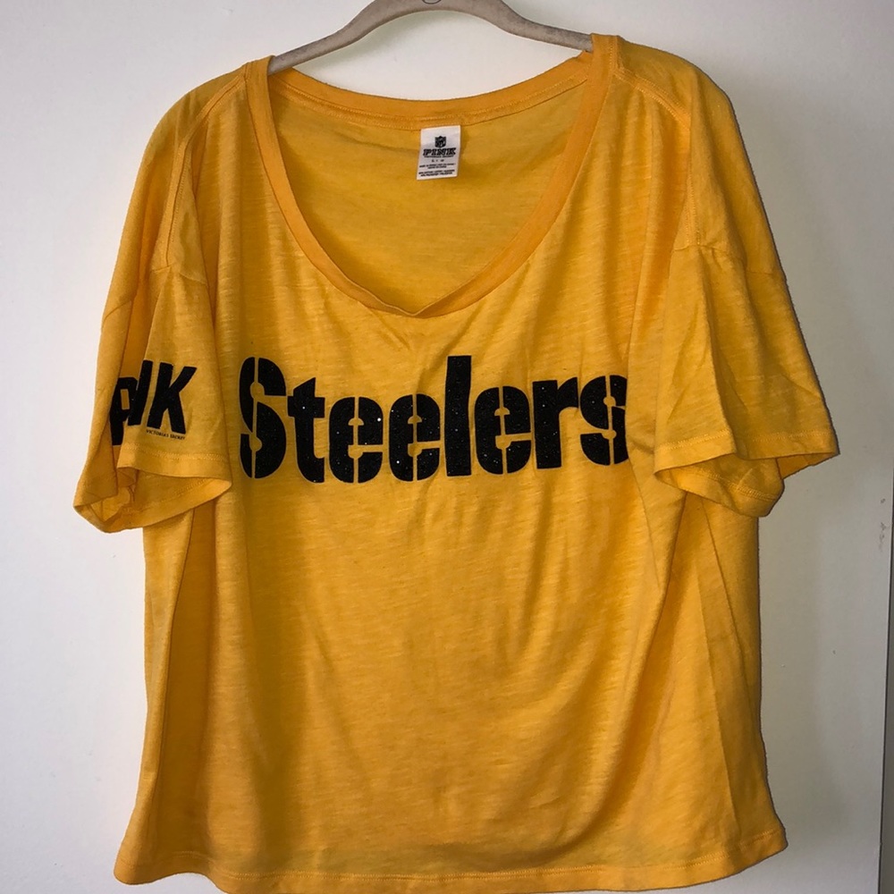 VS Pink Steelers Gold Crop Top